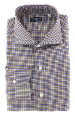 Finamore Napoli Brown Plaid Shirt - Slim - 15.75/40 - (FN18101811)