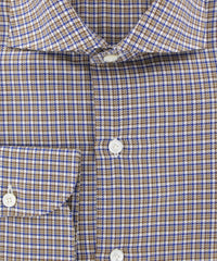 Finamore Napoli Brown Plaid Shirt - Slim - (FN18101811) - Parent