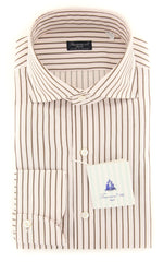 Finamore Napoli Pink Striped Shirt - Slim - 16.5/42 - (2018030110)