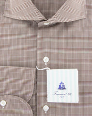 Finamore Napoli Brown Plaid Shirt - Slim - (F117184) - Parent