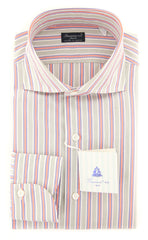 Finamore Napoli Orange Striped Shirt - Slim - (2018030118) - Parent