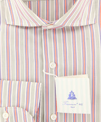 Finamore Napoli Orange Striped Shirt - Slim - (2018030118) - Parent