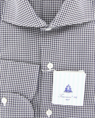 Finamore Napoli Charcoal Shephard's Shirt - Slim - (F116189) - Parent