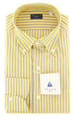 Finamore Napoli Yellow Striped Shirt - Slim - 15.75/40 - (2018030120)