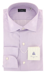 Finamore Napoli Lavender Purple Solid Cotton Shirt - Slim - 16.5/42 - (EZ)
