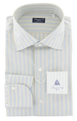 Finamore Napoli Light Gray Striped Cotton Shirt - Slim - (738) - Parent