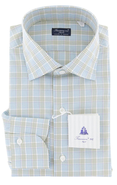 Finamore Napoli Off White Check Cotton Shirt - Slim - (745) - Parent