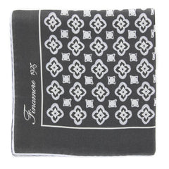 Finamore Napoli Gray Foulard Pocket Square - 13" x 13" - (PSQX91)