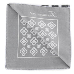 Finamore Napoli Gray Foulard Pocket Square - 13" x 13" - (PSQX91)