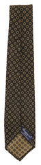 Finamore Napoli Dark Brown Polka Dot Silk Tie - 3" x 58.5" - (563)