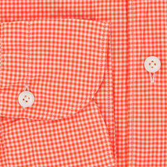 Finamore Napoli Orange Check Shirt - Extra Slim - L/L - (26SEN01165604)