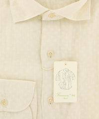 Finamore Napoli Beige Floral Shirt - Extra Slim - L/L - (26SEN01166402)