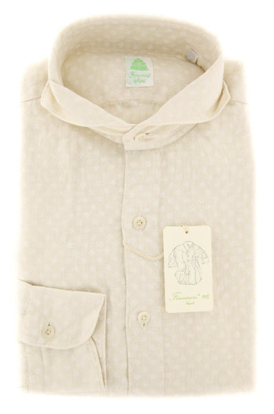 Finamore Napoli Beige Shirt - Extra Slim - 15.5/39 - (26SEN01166402)