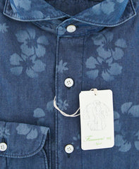 Finamore Napoli Denim Blue Shirt - Size 15 (US) / 38 (EU) - (SEN01185302)