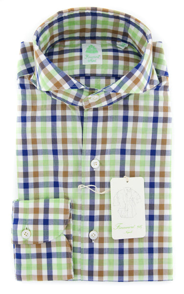 Finamore Napoli Green Shirt - Extra Slim - 14.5/37 - (30SEN01185602)