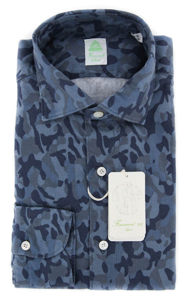 Finamore Napoli Blue Shirt - Extra Slim - 15.75/40 - (SEN08114803)