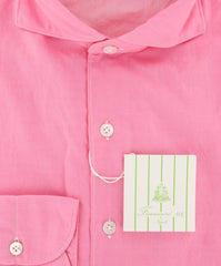 Finamore Napoli Pink Solid Shirt - Extra Slim - L/L - (24SEN84000007)