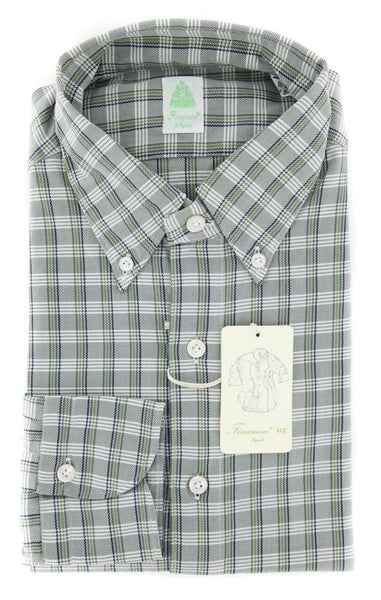 Finamore Napoli Gray Plaid Shirt - Extra Slim - 16/41 - (29SEN84011402)