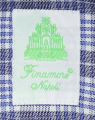 Finamore Napoli Blue Plaid Shirt - Extra Slim - 17/43 - (SEN98000201)