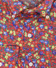 Finamore Napoli Red Floral Shirt - Extra Slim - 16/41 - (27SENDANDY)