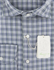 Finamore Napoli Gray Plaid Shirt - Extra Slim - L/L - (SENX220)