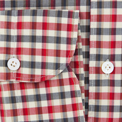 Finamore Napoli Red Check Shirt - Extra Slim - 15.75/40 - (SENX242)