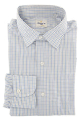 Finamore Napoli Light Blue Plaid Cotton Shirt - Extra Slim - (W0) - Parent