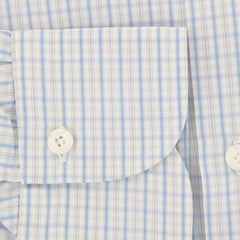 Finamore Napoli Light Blue Plaid Cotton Shirt - Extra Slim - (W0) - Parent