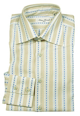 Finamore Napoli Beige Striped Cotton Shirt - Slim - 15/38 - (490)