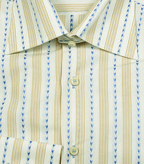 Finamore Napoli Beige Striped Cotton Shirt - Slim - (490) - Parent