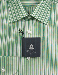 Finamore Napoli Green Striped Cotton Shirt - Slim - (294) - Parent