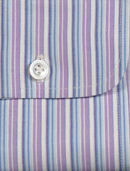 Finamore Napoli Lavender Purple Striped Shirt - Slim - (FN1199) - Parent