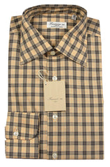 Finamore Napoli Orange Plaid Cotton Shirt - Slim - (485) - Parent
