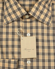 Finamore Napoli Orange Plaid Cotton Shirt - Slim - (485) - Parent