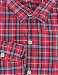 Finamore Napoli Red Plaid Cotton Blend Shirt - Extra Slim - (TV) - Parent