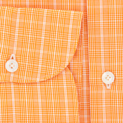 Finamore Napoli Orange Plaid Shirt - Extra Slim - 15.75/40 - (NANX283)