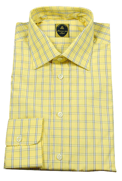 Finamore Napoli Yellow Check Cotton Shirt - Slim - (488) - Parent