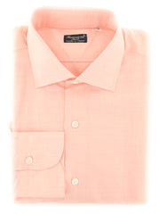 Finamore Napoli Orange Melange Cotton Blend Shirt - Slim - 16/41 - (VX)