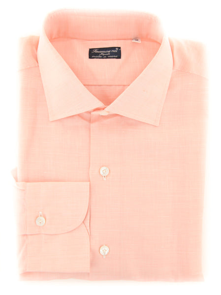 Finamore Napoli Orange Melange Cotton Blend Shirt - Slim - (VX) - Parent