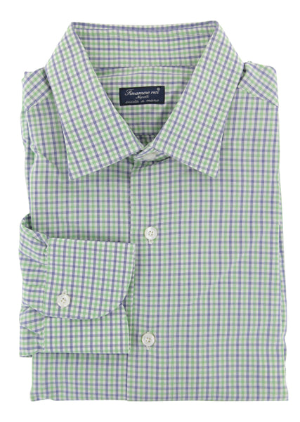Finamore Napoli Green Plaid Cotton Shirt - Slim - (V9) - Parent