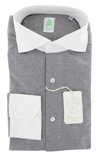 Finamore Napoli Gray Other Stretch Shirt - Extra Slim - (WH) - Parent
