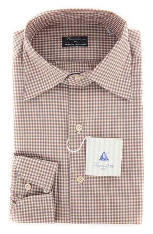 Finamore Napoli Brown Shirt - Slim - 16 US / 41 EU
