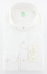 Finamore Napoli White Striped Shirt - Extra Slim - L/L - (SS008010302)