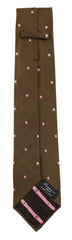 Finamore Napoli Brown Foulard Silk Tie - 3.25" x 58.5" - (9R)