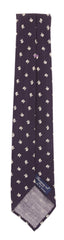 Finamore Napoli Purple Floral Silk Tie - 3.25" x 58" - (9I)