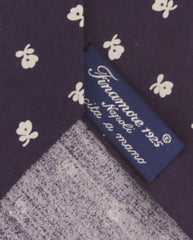 Finamore Napoli Purple Floral Silk Tie - 3.25" x 58" - (9I)