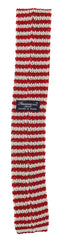Finamore Napoli Red Striped Knit Tie - 2.25" x 56" - (85)