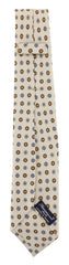 Finamore Napoli Beige Floral Silk Tie - 3.25" x 58.5" - (9J)
