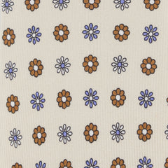 Finamore Napoli Beige Floral Silk Tie - 3.25" x 58.5" - (9J)