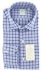 Finamore Napoli Blue Plaid Shirt - Extra Slim - 15.75/40 - (F122187)